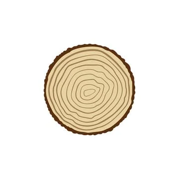 Saw Cut Trunk with Tree Rings vector concept colored icon Stock Illustration