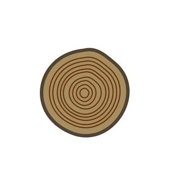Saw Cut Trunk with Tree Rings vector concept colored icon Illustrazione stock