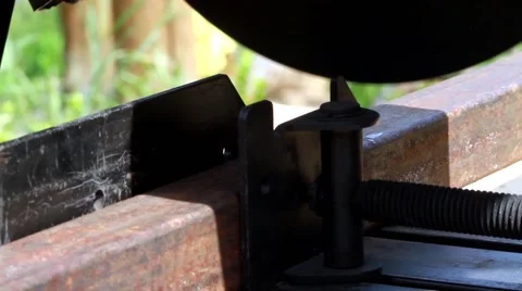 Saw cutting a pipe Stock Footage 52288776