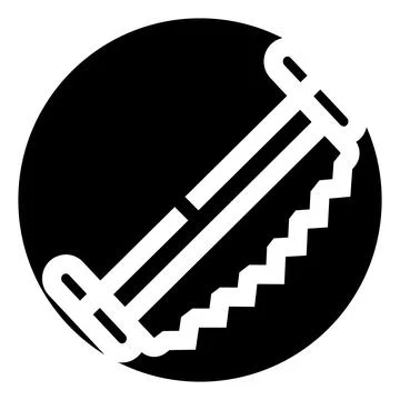 Saw cutting tool icon for carpentry work Stock Illustration