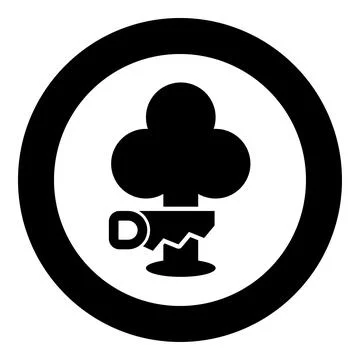 Saw cutting tree icon in circle round black color vector illustration image.. Stock Illustration