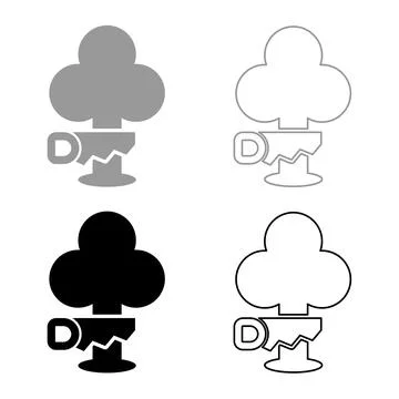 Saw cutting tree set icon grey black color vector illustration image solid .. Stockillustratie