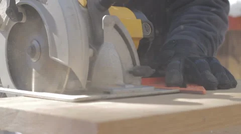 Saw Cutting Wood Construction Video stock 51028531