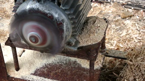 Saw dust falling, circular saw Stock Footage 50450382