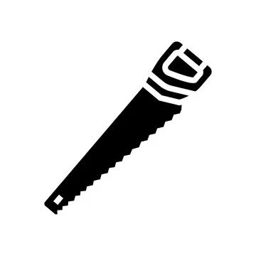 Saw equipment glyph icon vector illustration Stock Illustration