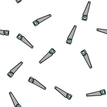 Saw equipment vector seamless pattern Stock Illustration