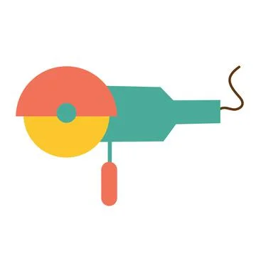 Saw grinder on isolated background. Construction and repair tools. Element fo Stock Illustration