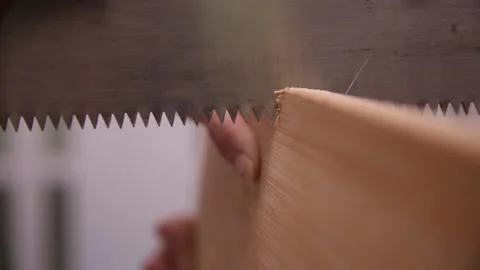 Saw hacksaw to cut the formwork plate (4) Stock Footage 202258835