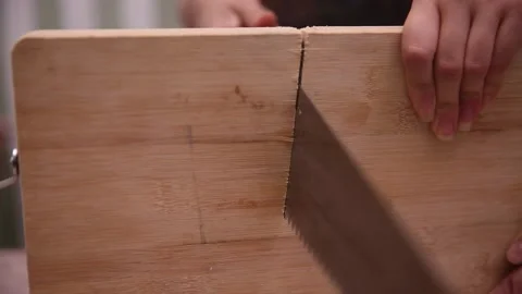 Saw hacksaw to cut the formwork plate (6) Stock Footage 202258847