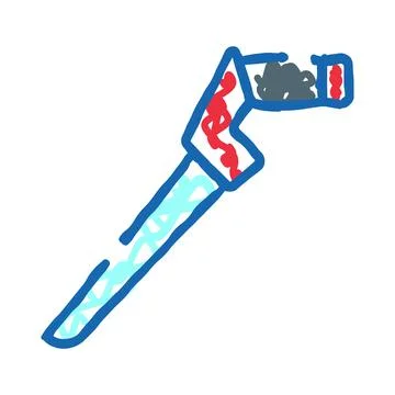Saw hand tool woodcutting process sketch icon 스톡 일러스트