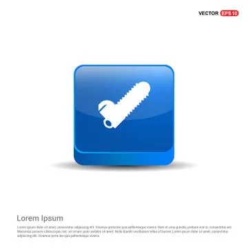 Saw Icon - 3d Blue Button Ilustración de archivo