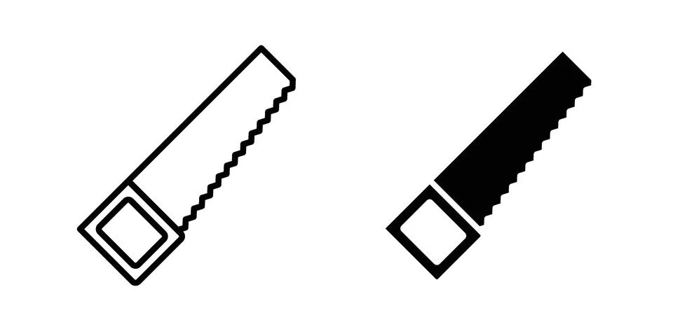 Saw icon for design projects and web UI Stock Illustration