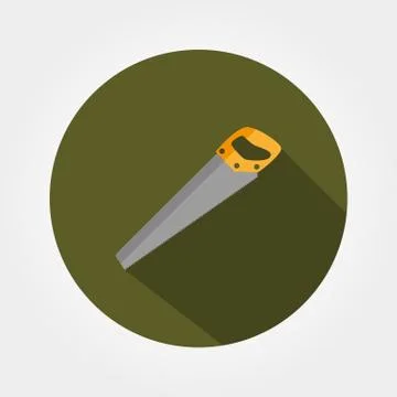 Saw icon. Flat Stock Illustration