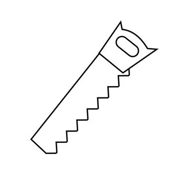 Saw icon. Vector illustration of a saw. Household appliance icons in line style. Stock Illustration
