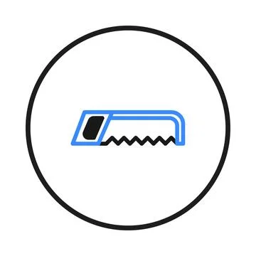 Saw icon within a circle evokes the notion of tools and construction materi.. Stock Illustration