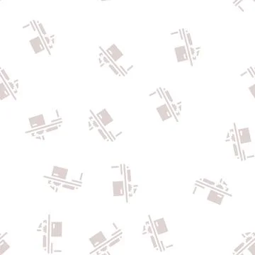 Saw panel machine glyph vector seamless pattern 스톡 일러스트