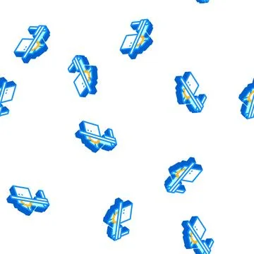 Saw panel machine isometric icon seamless pattern 스톡 일러스트