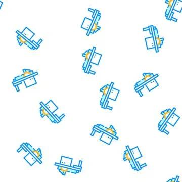 Saw panel machine vector seamless pattern Stock Illustration