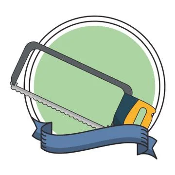 Saw round frame Illustrazione stock