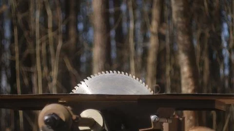 Saw in sawmill Stock Photos