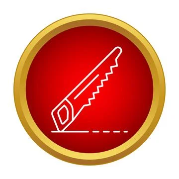 Saw tool icon for carpentry and construction work Illustrazione stock