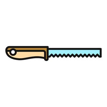 Saw tool with serrated blade construction icon Stock Illustration
