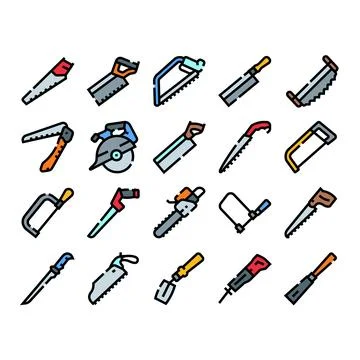 Saw tools pattern representing construction and carpentry equipment Stock Illustration