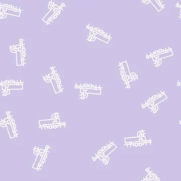 Saw trailer line seamless pattern Illustrazione stock