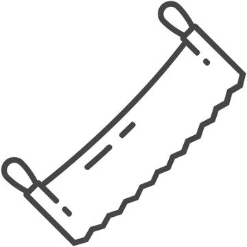 Saw for two hand line icon on white background Stock Illustration