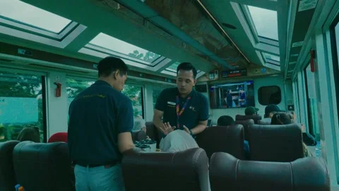 Sawah dan Kereta Panoramic Train 4K Graded Stock Footage 305334262
