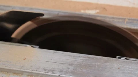 Sawbench (close up of circular saw) Stock Footage 7747844