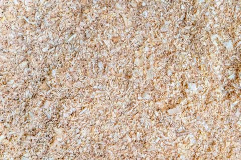 Sawdust in carpentry workshop used as background with texture and copy space Stock-Fotos
