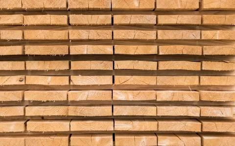 Sawed timber planks Stock Photos