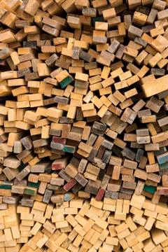 Sawed timber planks Stock Photos