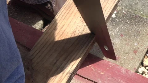 Sawing a board in 4K Video stock 51502486