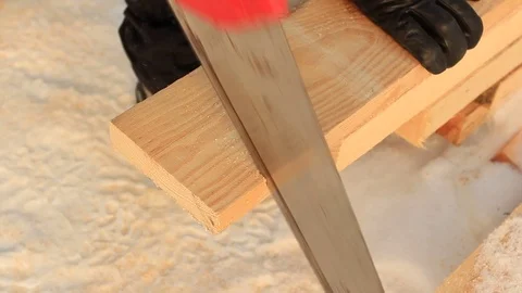 Sawing boards Stock Footage 104429454