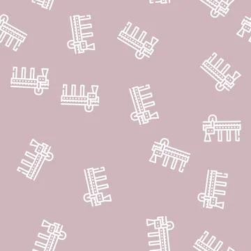 Sawing centers line vector seamless pattern flat Stock Illustration