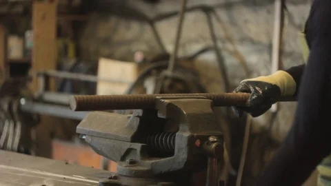 Sawing the iron sparks Stock Footage 74951529