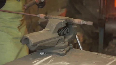 Sawing the iron sparks Stock Footage 74951555