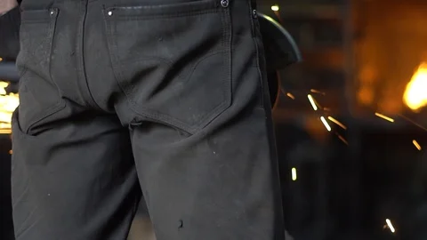 Sawing the iron sparks Stock-Footage 91246751