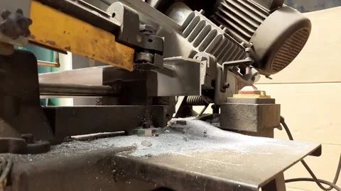 Sawing metal machine Stock Footage 134648491