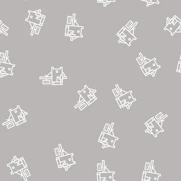 Sawmill equipment line seamless pattern Illustrazione stock