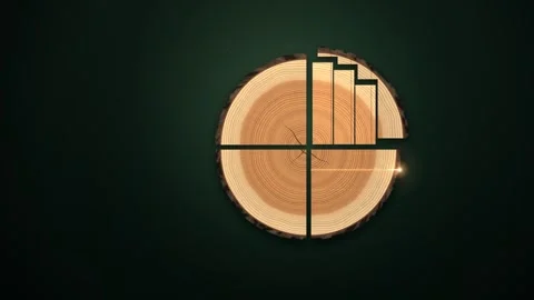 Sawmill Log Breakdown Into Lumber Boards Reveal Animation Vidéo 347011016
