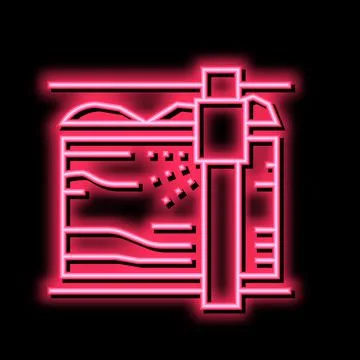 Sawmill machine neon glow icon illustration Stock Illustration