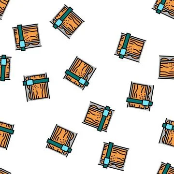 Sawmill machine vector seamless pattern Stockillustratie