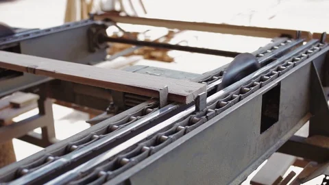 Sawmill - Process Of Machining Logs iIn Wood Cutting Machine Video stock 90418887