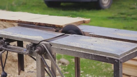 Sawmill saws timber outdoor Stock Footage 70485844