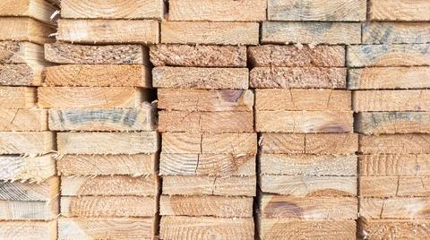 Sawn Timber Board Ends Texture and Background at Woodworking Factory Stock Photos