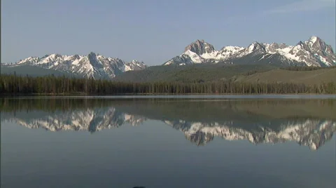 Sawtooth Mountains Redfish Lake 2 59.94 Stock Footage