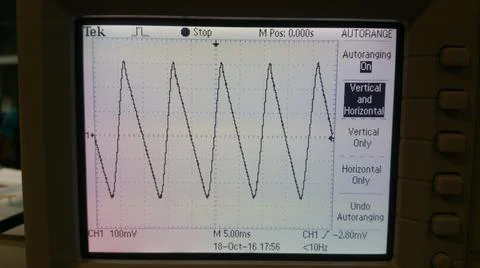 Sawtooth wave on oscilloscope Stock Photos